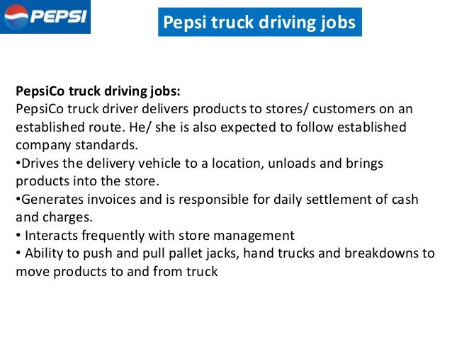 pepsi delivery driver