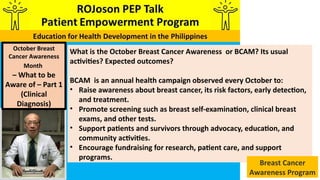 ROJoson PEP Talk: October Breast Cancer Awareness Month - What to be ...