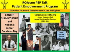 ROJoson PEP Talk: CANCER SURVIVORSHIP and National Cancer Survivors Day