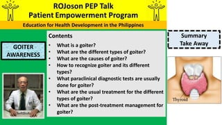 ROJoson PEP Talk: GOITER AWARENESS | PPTX