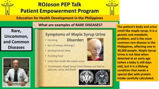 ROJoson PEP Talk: Rare, Uncommon and Common Diseases | PPTX