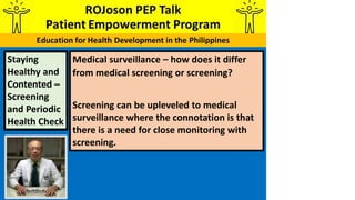 Medical surveillance – how does it differ
from medical screening or screening?
Screening can be upleveled to medical
surve...