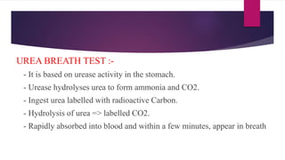 Urease Breath Test Chemical Formula Peptic ulcer disease | PPTX