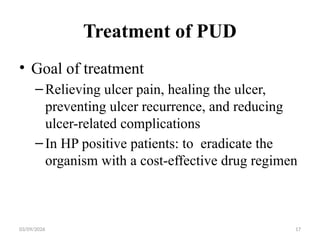 Pud Treatment Algorithm Peptic Ulcer Disease (PUD) Triple therapy -.pptx