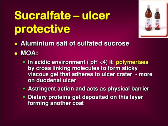 Sucralfate (Carafate) A Pepsin Inhibitor Acts By