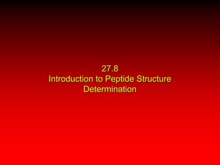 27.8
Introduction to Peptide Structure
Determination
 