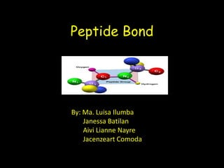 Peptide Bond
By: Ma. Luisa Ilumba
Janessa Batilan
Aivi Lianne Nayre
Jacenzeart Comoda
 