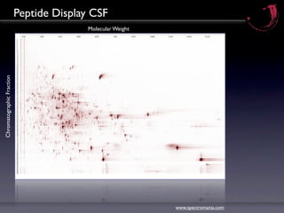 Peptide Display CSF
                                         Molecular Weight
Chromatographic Fraction




                                                            www.spectromania.com
 