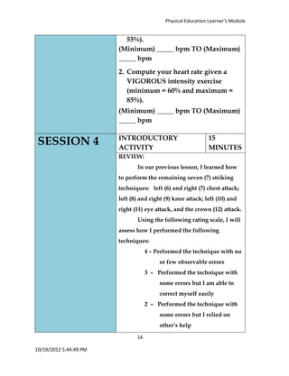 Module Guided Exercises K TO 12 GRADE 7 LEARNING MODULE IN PHYSICAL EDUCATION (Q3-Q4) | PDF