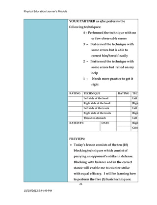 K TO 12 GRADE 7 LEARNING MODULE IN PHYSICAL EDUCATION (Q3-Q4) | PDF