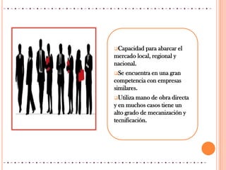 Mayor división del trabajo que la microempresa.