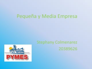 Pequeña y Media Empresa

Stephany Colmenarez
20389626

 