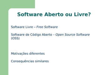 Aspectos Legais e Licenças 