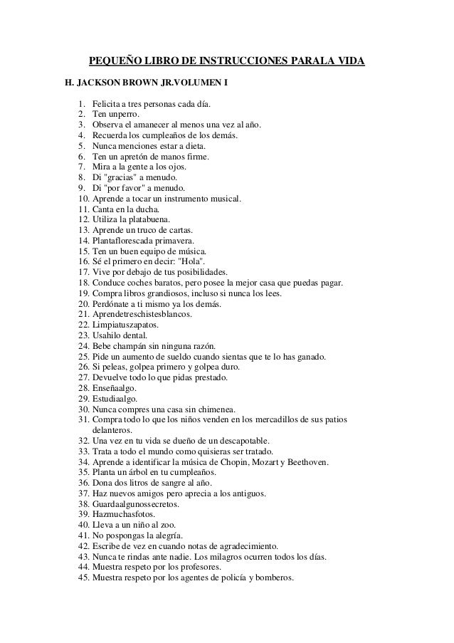 Pequeño Libro De Instrucciones Para La Vida Pdf Pequeño libro de instrucciones para la vida