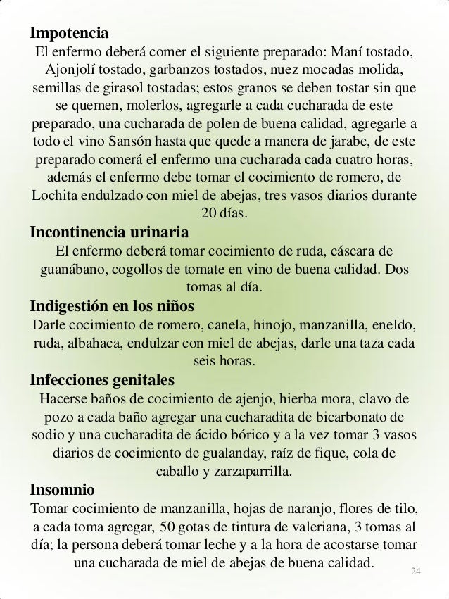 Como curar la potencia por las medicinas