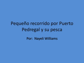 Pequeño recorrido por Puerto
Pedregal y su pesca
Por: Nayeli Williams
 