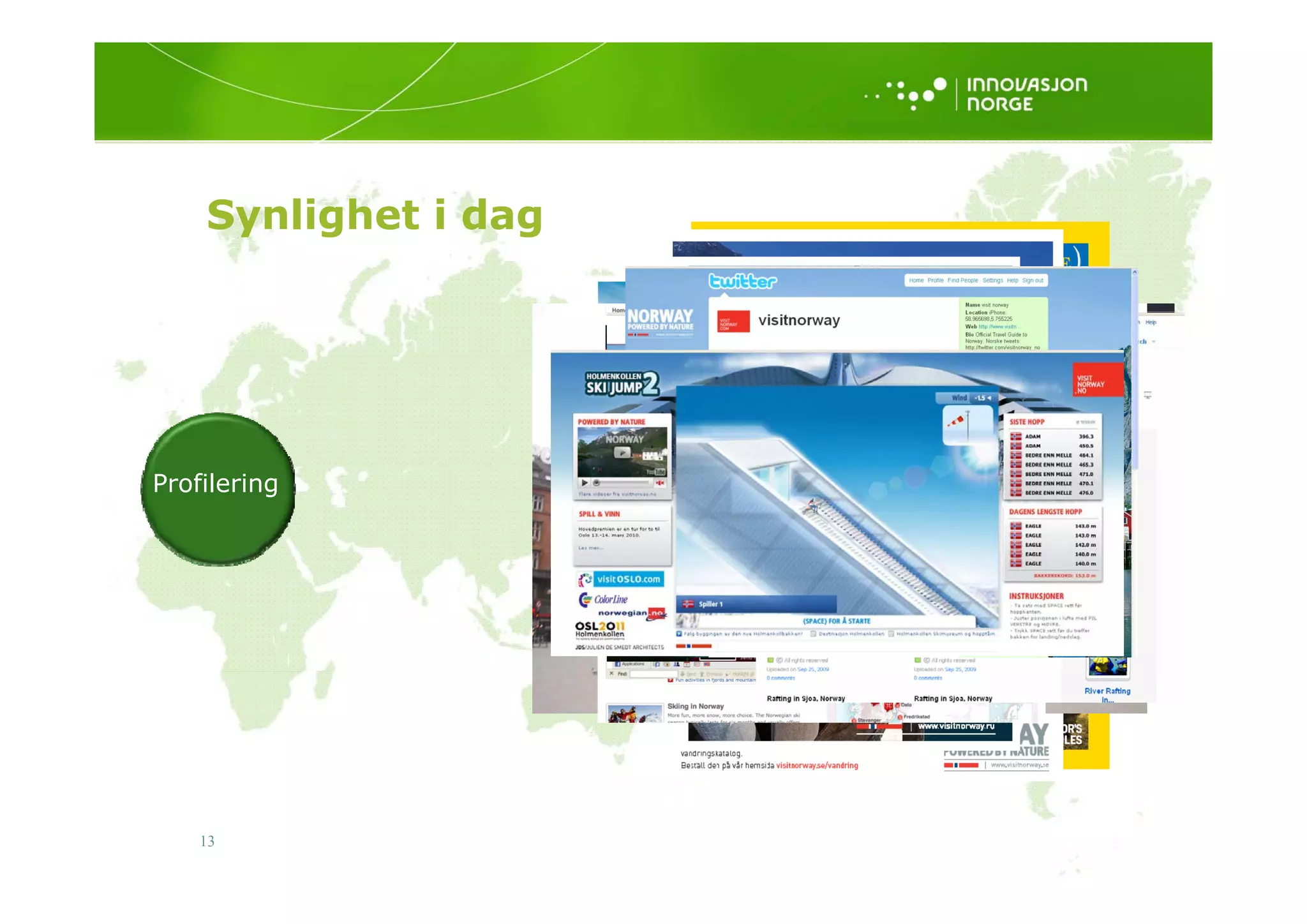 Synlighet i dag


                           E-
                           katalog
                            Presse
                             Presse
                          Katalog
                             Messe
                        E-mail/CRM
                             a /C
                      Print Banners
Profilering
                            annonsering
                          Workshops




    13
 