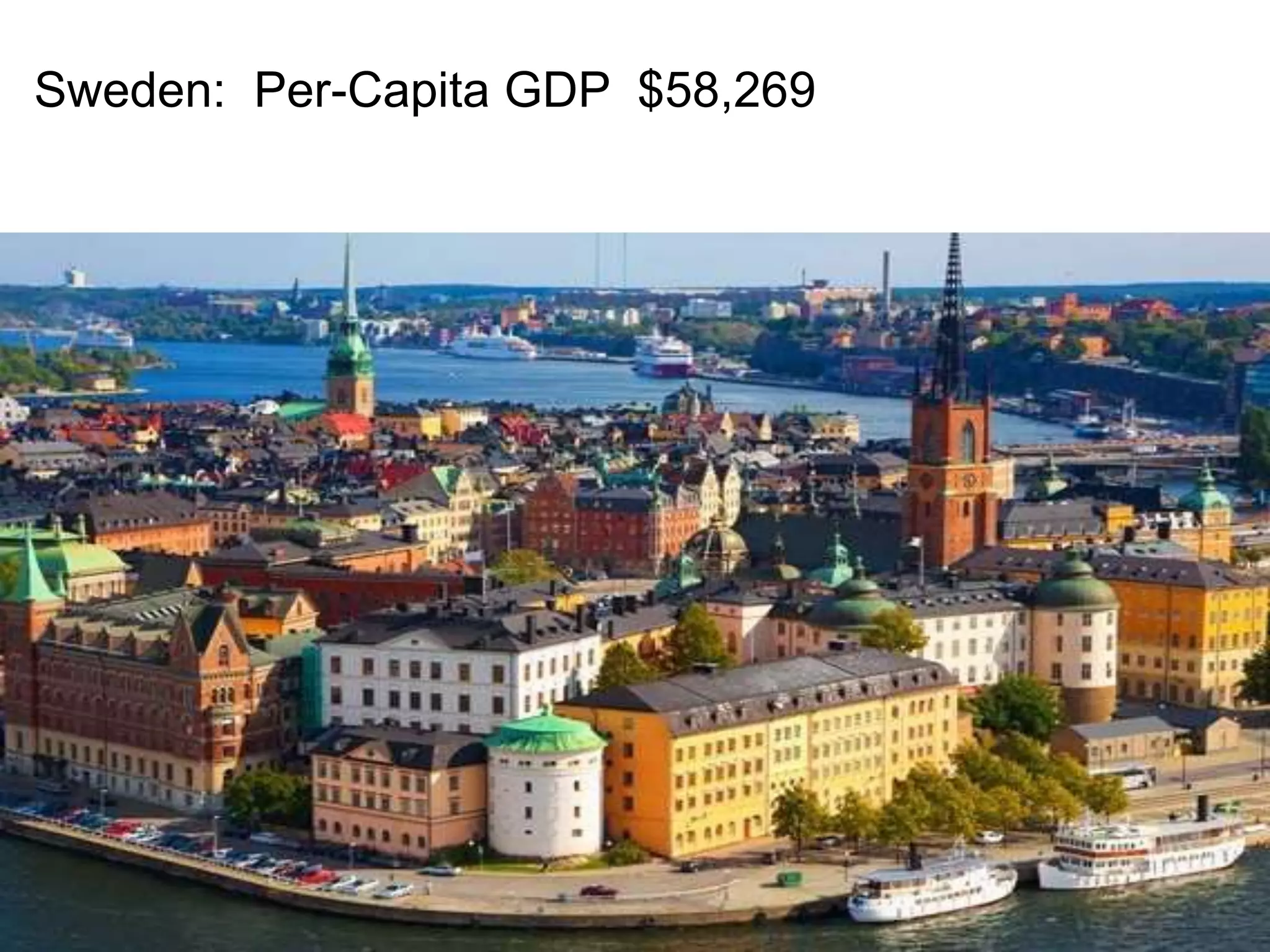 Sweden: Per-Capita GDP $58,269 
 
