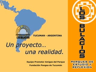 TUCUMAN - ARGENTINA Equipo Promotor Amigos del Parque Fundación Pangea de Tucumán Un proyecto…  una realidad. 