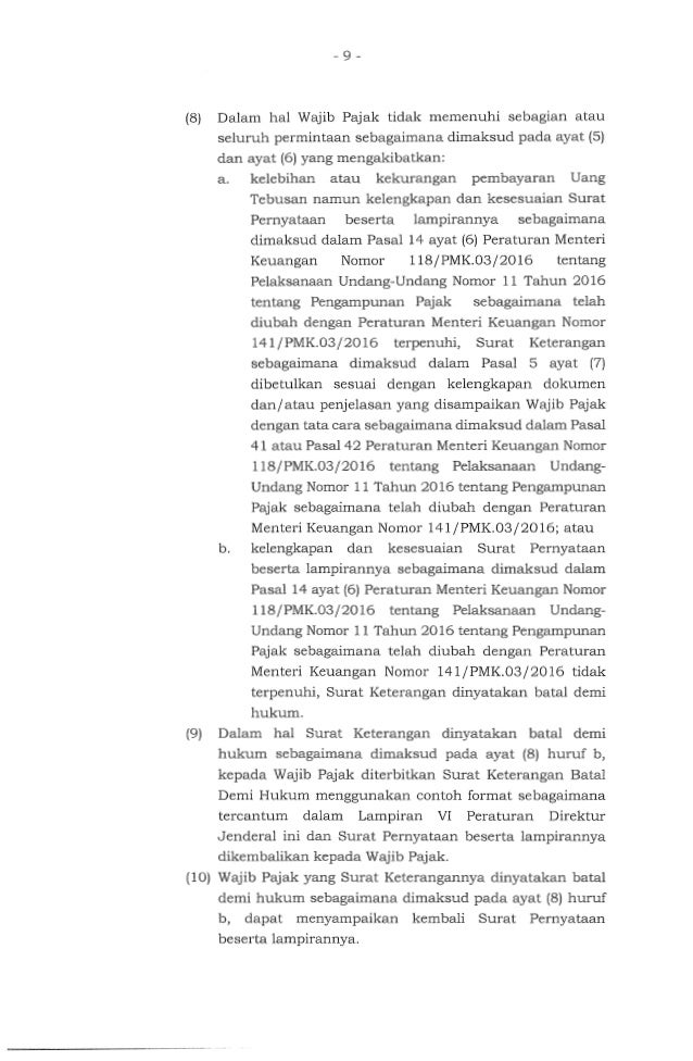 PER:14/PJ/2016 : Tata Cara Penerimaan Surat Pernyataan 