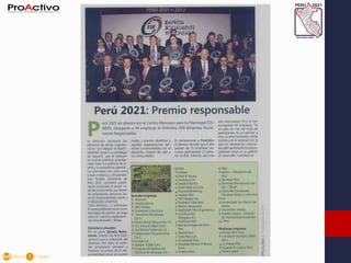 Perú 2021: Premio Responsable