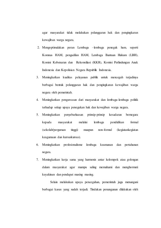 Pelanggaran Hak dan Pengingkaran kewajiban Warga Negara