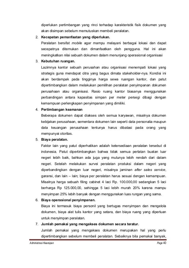 Peralatan dan sumber daya kearsipan