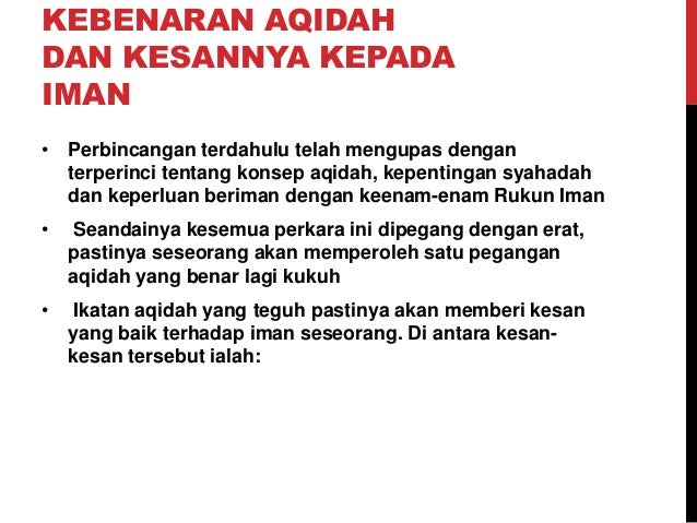 Peranan Aqidah Amp Kesannya