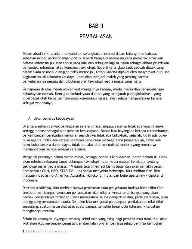 Fungsi Dan Peran Bahasa Indonesia Dalam Pembangunan Bangsa