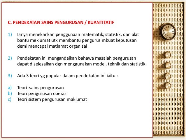 Peranan Pengurus Dan Pendekatan Pengurusan