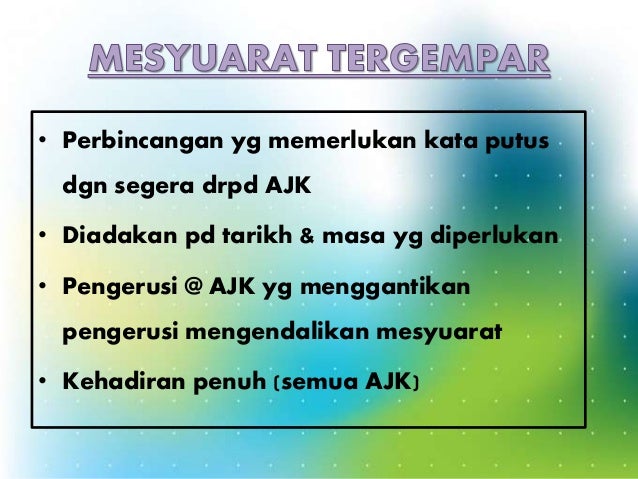 Peranan dan tanggungjawab ahli jawatankuasa mesyuarat