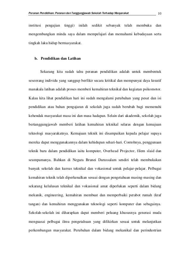 Peranan Dan Tanggungjawab Sekolah Terhadap Masyarakat