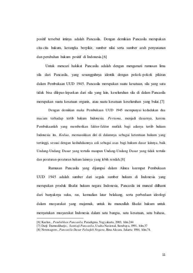 Peranan filsafat pancasila sebagai sumber hukum tata usaha 