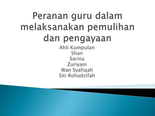 Ahli Kumpulan
Shan
Sarina
Zuriyani
Wan Syafiqah
Siti Rohadzifah

 
