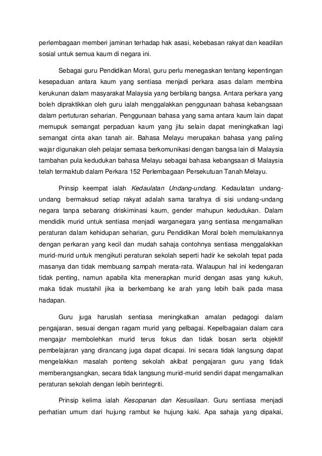 Peranan Guru Pendidikan Moral Dalam Merealisasikan Aspirasi Negara