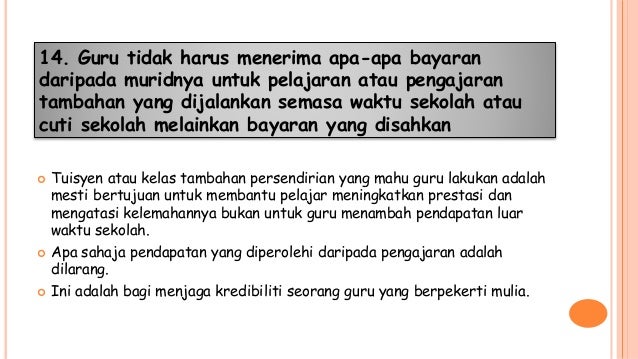 Peranan guru pendidikan moral dalam menjayakan kod etika