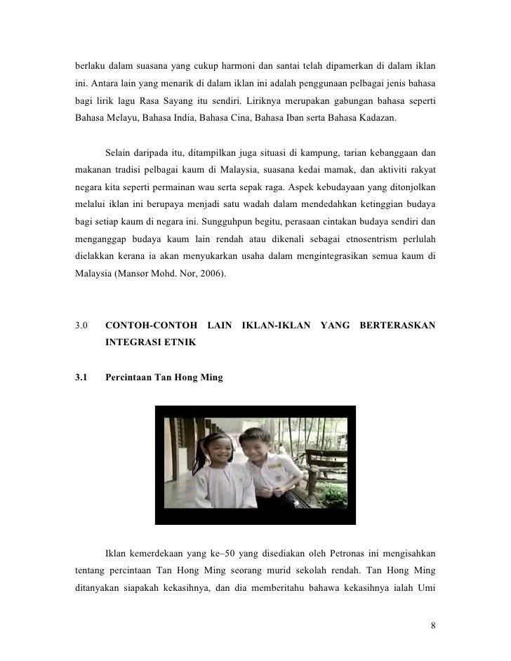 Peranan Iklan Dalam Mengintegrasikan Etnik