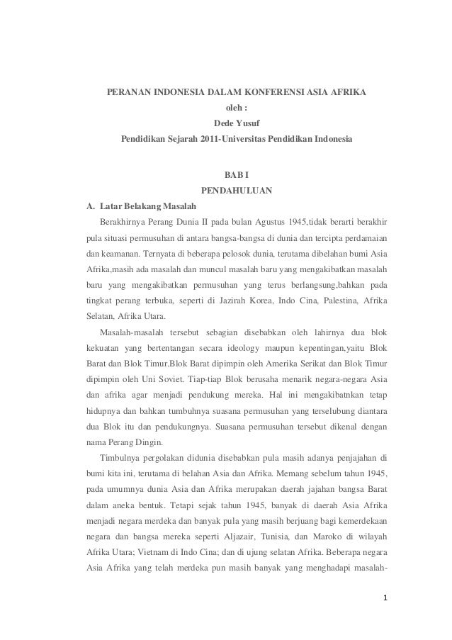 Peranan Indonesia Dalam Konferensi Asia Afrika