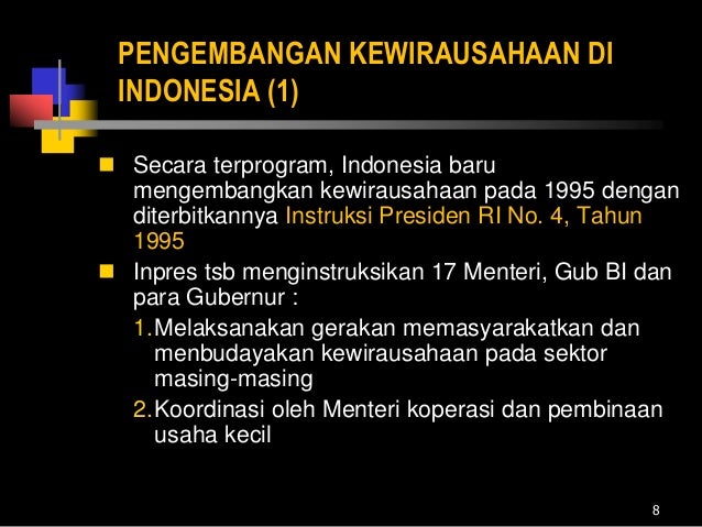 Peranan kewirausahaan dalam pembangunann