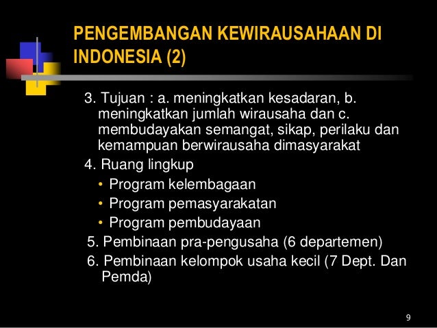 Peranan kewirausahaan dalam pembangunann