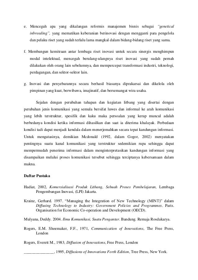 Peranan komunikasi dalam difusi teknologi