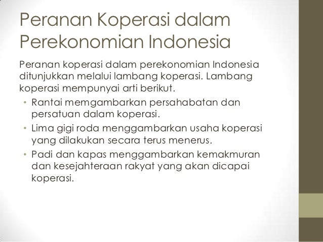 Peranan Koperasi Dalam Pembangunan Sosial Dan Ekonomi Indonesia