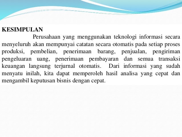 Peranan sistem informasi manajemen dalam sebuah perusahaan