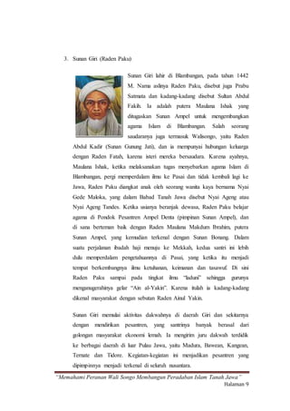 “Memahami Peranan Wali Songo Membangun Peradaban Islam Tanah Jawa”
Halaman 9
3. Sunan Giri (Raden Paku)
Sunan Giri lahir d...