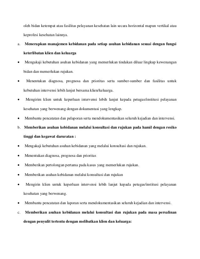 Peran bidan sebagai pelaksana