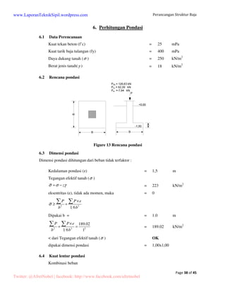 Perancangan Struktur Baja 
Page 16 of 45 
www.LaporanTeknikSipil.wordpress.com 
5.1.4 Gambar skema pembebanan 
Figure 6 Skema pembebanan akibat beban mati 
Figure 7 Skema pembebanan akibat beban hidup 
Figure 8 Skema pembebanan akibat beban angin kiri 
Twitter: @AfretNobel | facebook: http://www.facebook.com/afretnobel 
 