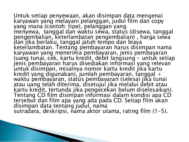 Perancangan Basis Data - Rental Film