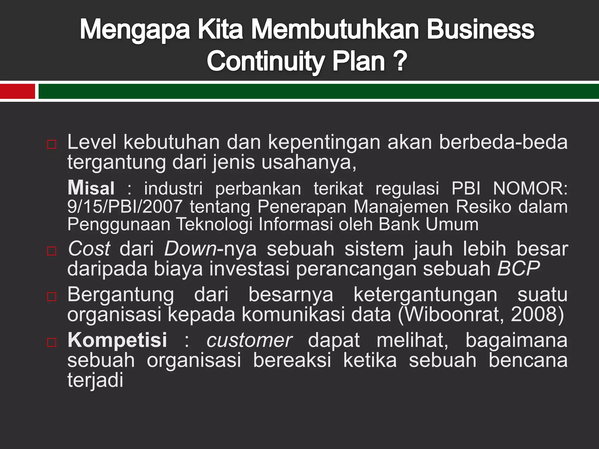 Perancangan business continuity plan | PPTX