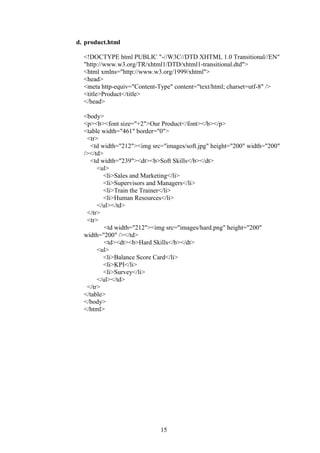 Html Code For A Company Profile Html Code Perancangan company profile berbasis Web | PDF