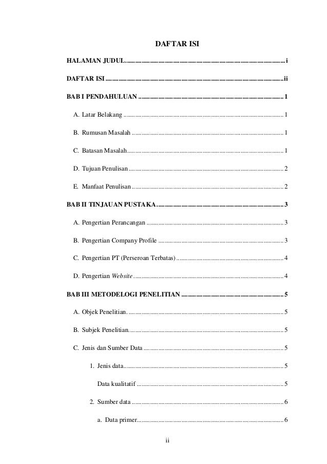 Contoh Tugas Akhir Company Profile